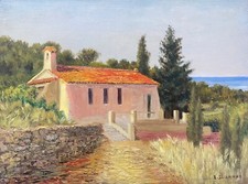 Chapel of Provence La Garonne acrylic on wood France