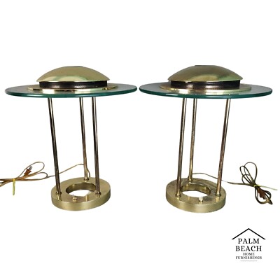 Robert Sonneman Saturn Desk Table Lamps Pair