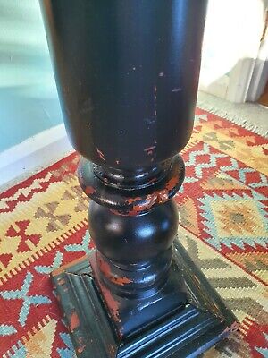 Buy Antique Ebonised Black Aged Torchere  Stand