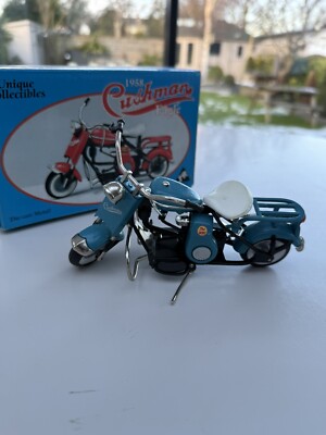 Vintage Cushman Eagle - The Husky Diecast Modell Motorrad 1958 Cascade Blue selten