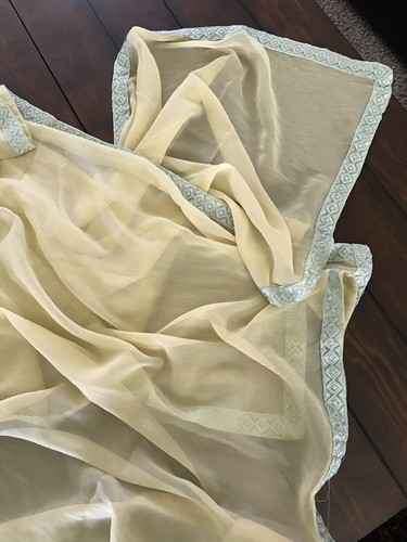 Impresionante pistacho paquistaní gasa y seda 3 piezas. Traje mediano nuevo! - Imagen 4 de 9
