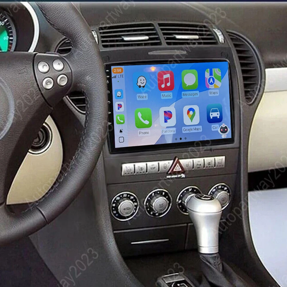 Radio estéreo GPS para automóvil 9" para Mercedes Benz Clase SLK Android 15 Carplay 2004-2010 Foto 3 de 4
