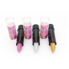 GITZER LIPPENSTIFT GOLD SILBER PINK FARBIG  Karneval Halloween Fasching Schminke