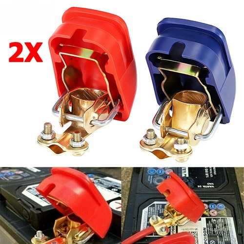 2x terminales de batería terminales polo abrazaderas de batería coche conector rápido batería de coche | eBay