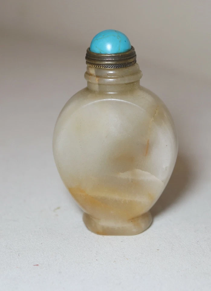 Botella de tabaco vintage china tallada ágata piedra turquesa escultura baratija  Foto 2 de 4