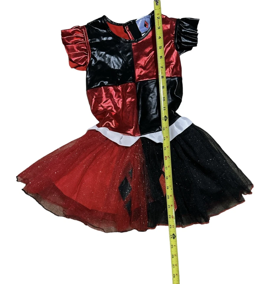 Vestido Tutú Harley Quinn DC Comics Disfraz de Halloween Niñas Talla Mediana Foto 3 de 4