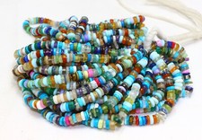 Natural Mix Gemstone Smooth Rondelle Heishi 5/6mm Gemstone Beads 16 Inch Long