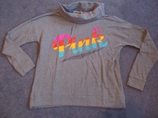 NIP VICTORIA'S SECRET PINK COWL NECK PULLOVER LARGE GRAY