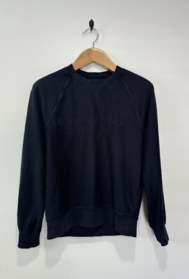 Burberry London Short Embroidered Long Sleeve Sweater Navy Blue - Size Medium