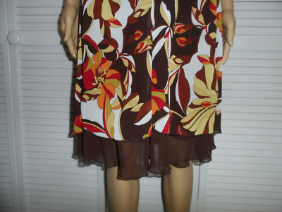 Pretty Bisou Bisou size 8 brown floral halter dress women NWOT | eBay