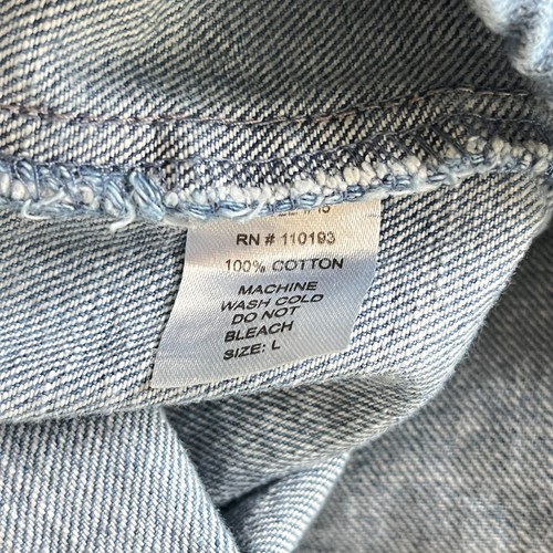 Red Label by Patriate Denim Mens L Jean Jacket Hoodie 1/4 Zip Pullover - Picture 8 of 8