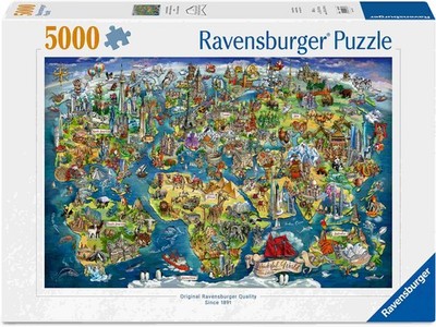 5000 Teile Ravensburger Puzzle Weltkarte mit Sehenswürdigkeiten 12001738