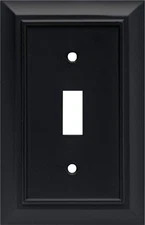 Matte Black Single Switch Wall Plate Traditional American Design Durable Zinc