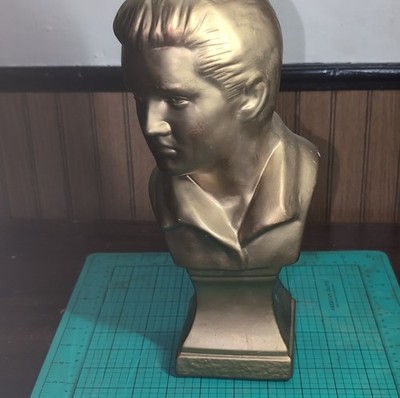 Gold Metal Bust Sculpture Portrait, Painted Finish, Medium, 12in, People Theme