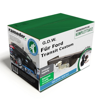 G.D.W. Anhängerkupplung starr & 13poliger E-Satz für Ford Transit Custom 23- TOP