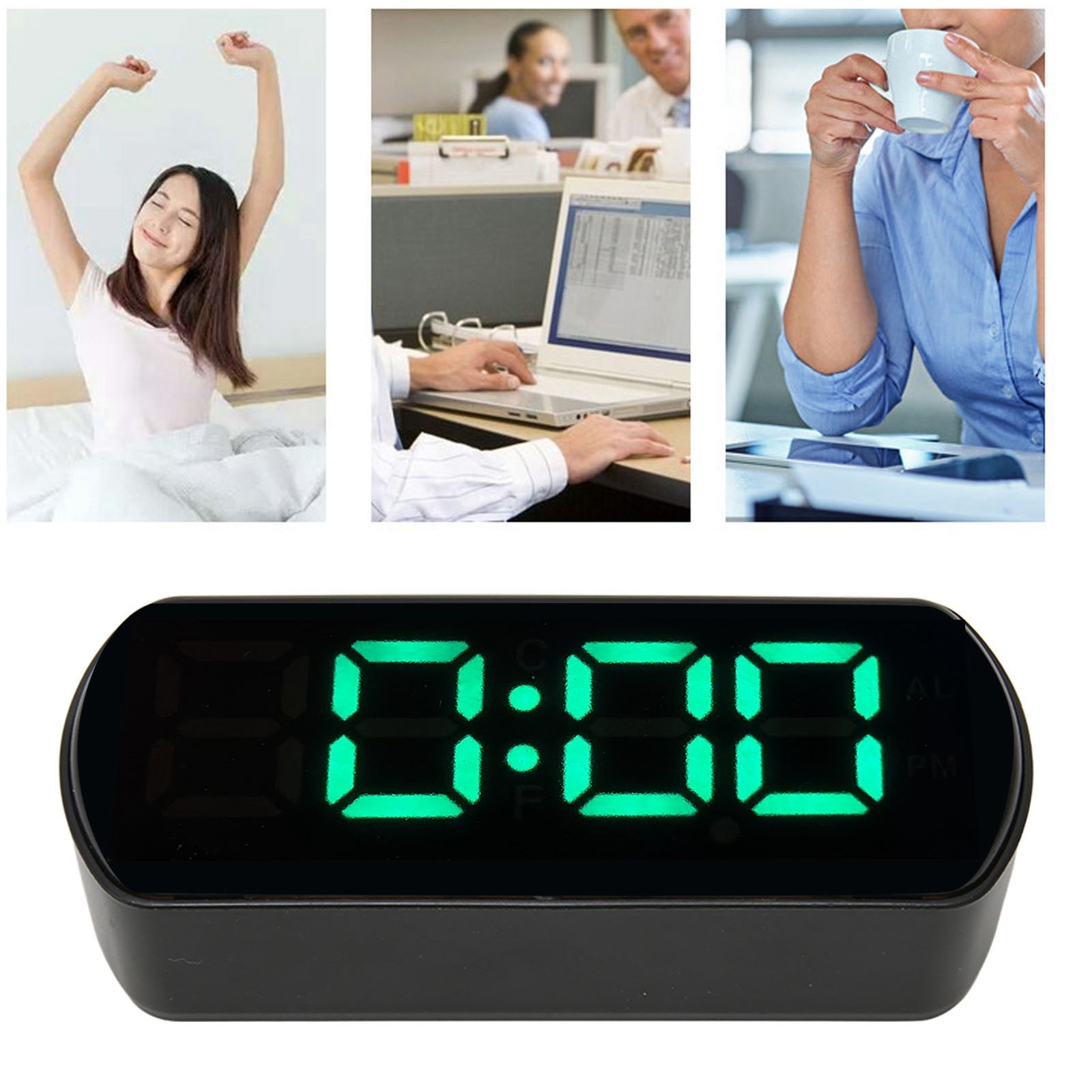 LED Clock Smart Dimming Display Snooze Function For Bedroom Excellent