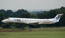 Embraer ERJ-145 ERJ-145 Flybe Mahogany Desktop Wood Airplane Model Large 1/72