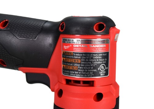 Lijadora Milwaukee 2531-20 12V inalámbrica sin escobillas detalles orbitales (solo herramienta) - Imagen 5 de 6