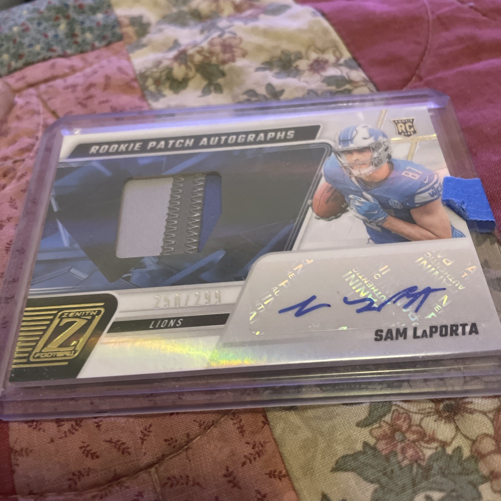 2023 Panini Zenith - Rookie Patch Autographs Sam LaPorta #231 Sparkle /50