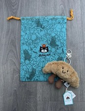 NEW Jellycat Croissant plushBag Charm Soft Plush Keyring Gift New With Dust Bag