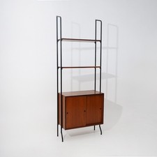 Libreria modulare con montanti in metallo di Amma Torino, anni’ 60, bookcase, 60