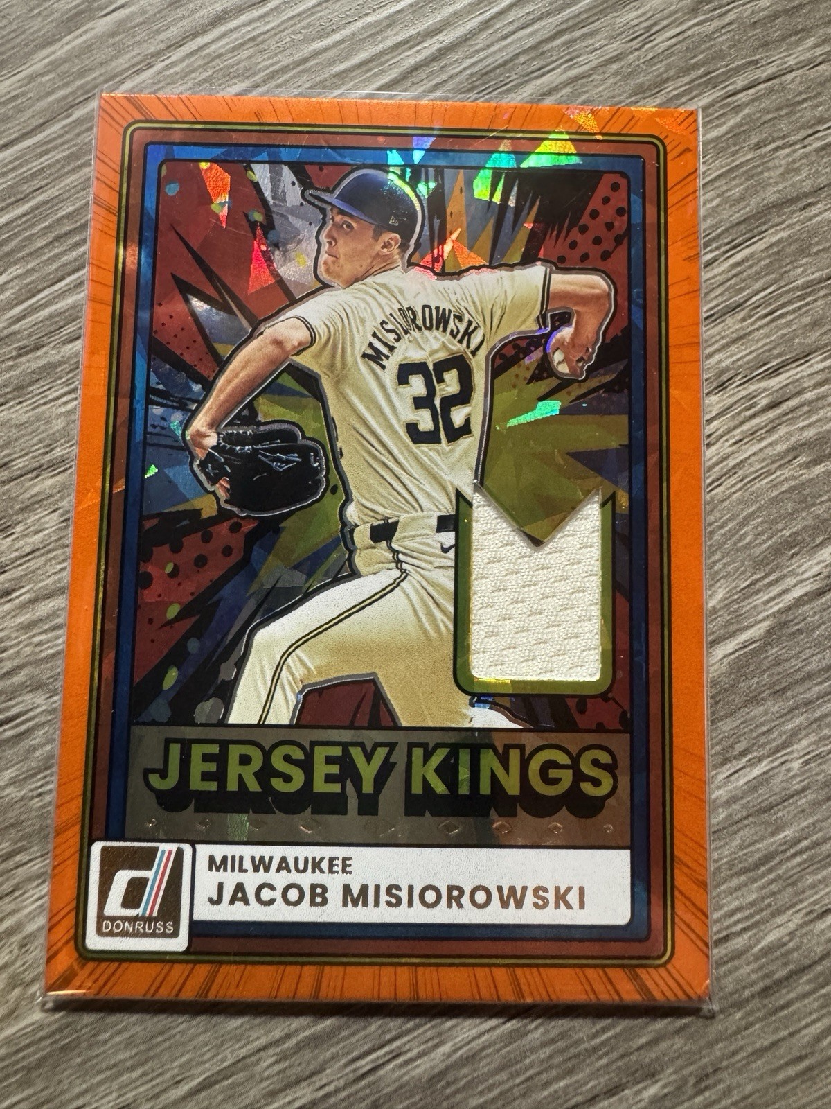 2026 Donruss Baseball Jacob Misiorowski #JK-JM Jersey Kings Orange Ice Brewers