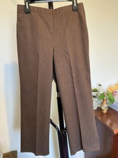 New alfred dunner elastic waist Brown Cotton Blend pull on dress pants size 12