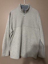 Van Heusen Flex Quarter Zip Sweater Pullover XL Gray Knit Casual