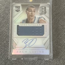 2014-15 Panini Spectra Prizm Spectacular Zach LaVine RPA RC Patch AUTO /149
