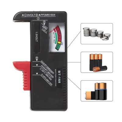 Battery Tester Checker Universal For AA AAA C D 9V 1.5V Button Cell Batteries