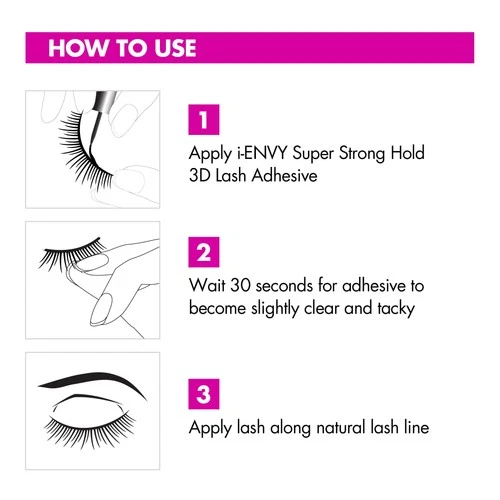 iEnvy by KISS Super Strong Hold 3D Strip Lash Glue Clear, Waterproof BrushOn ... image 4