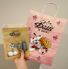 Diddl 2er-Set Geschenkt&uuml;ten/Tragetaschen &bdquo;Diddl is BACK!&ldquo; pink & gelb