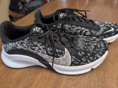 Nike Superrep Go 3 Flyknit Running Shoes Sneakers 9.5 Black Knit Crochet Texture