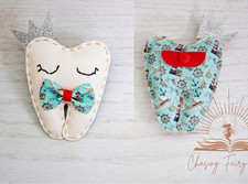 Chasing Fairy Tales Tooth Fairy Tooth-Shaped Pillow w/ Pocket, Crown Card