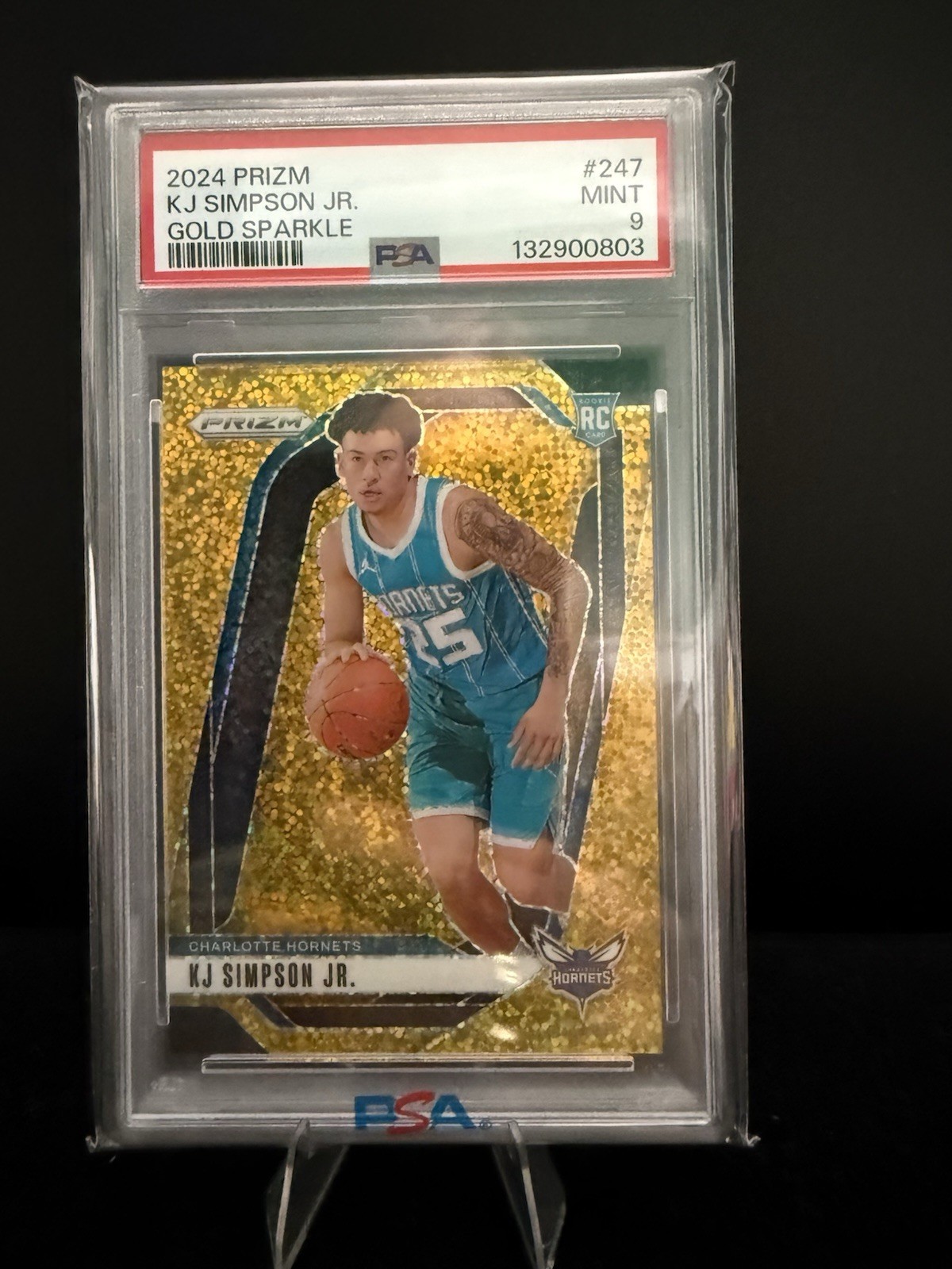 2024-25 Panini Prizm KJ Simpson Jr. #247 Gold Sparkle Prizm /24 (RC)