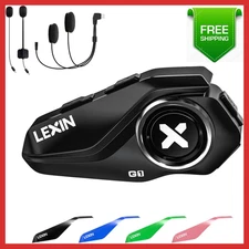 LEXIN G1 Motorcycle Bluetooth Headset, Helmet Speakers with 2 Type ... Fast Ship