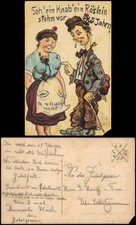 Ansichtskarte  Scherzkarte Mann und Frau klingeln verboten 1919
