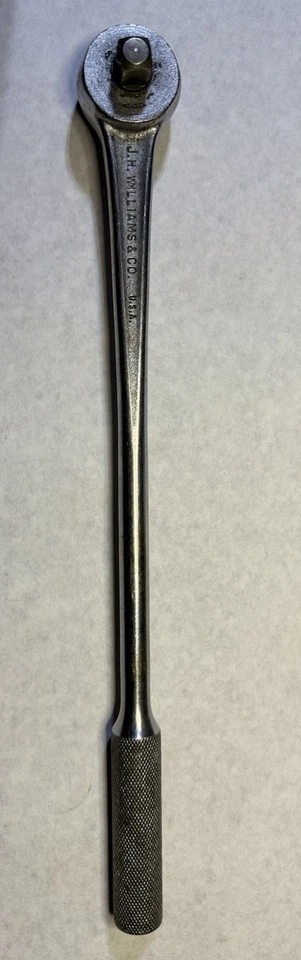 Vintage J.H. Williams S-53A Super Ratchet 1/2" Drive 15" Long Chrome USA - Image 3 of 4