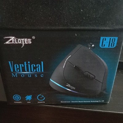 Zelotes C-18 Vertical Wired Gaming Mouse 11 Buttons - Black