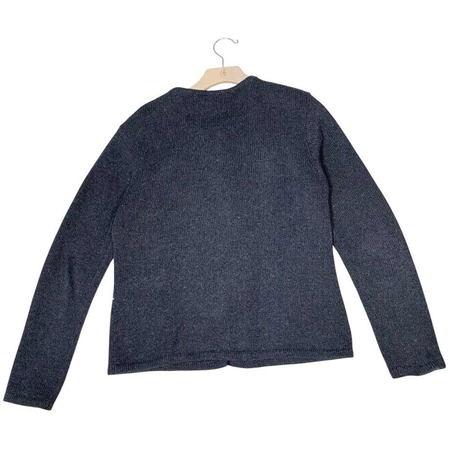 Cárdigan de Navidad bordado vintage Liz Claiborne Villager talla mediana abuela Foto 4 de 4