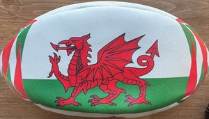 Wales Cymru Rugby Ball Size 5 PSI 9-10 - Doesn’t Inflate - Collectible