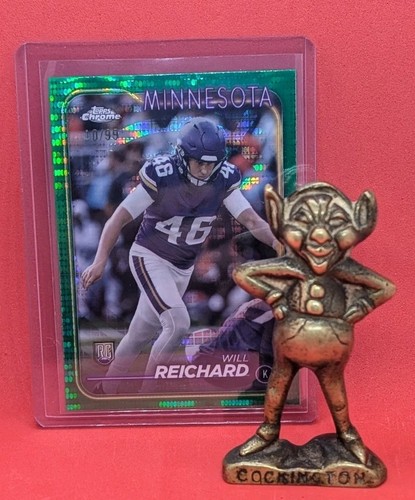 2024 Topps Chrome Will Reichard Green Pulsar Refractor (RC) #277 Vikings - Picture 1 of 3
