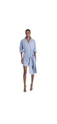 KBB by KAHLANA Women's Long Sleeve 'The Tie Waist Shirtdress' - Light M