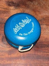 Teal Wooden Yo-Yo Souvenir  Catch The Wind  Oregon Coast Classic Toy READ
