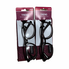 Foster Grant Trend Elana Cat Eye Reading Glasses Black Frame Bifocal 2.75