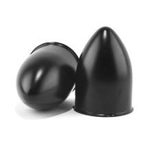 2Pcs Pointed Top Trailer Wheel Center Caps for Rim 3.15" OD 4.5" H Matt Black