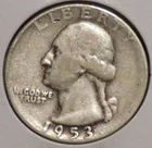 Silver Quarter - Washington - 1953-S (Obverse ding) [508]