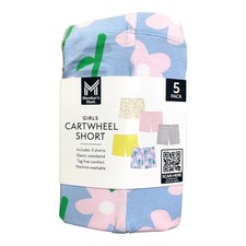 Member's Mark Girl's 5-Pack Cartwheel Short, Elastic Waistband, Tag-Free