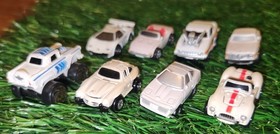 Lot Of 8 White Micro Machine Vehicles