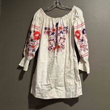 Free People Embroidered Off-Shoulder Mini Dress Size Small